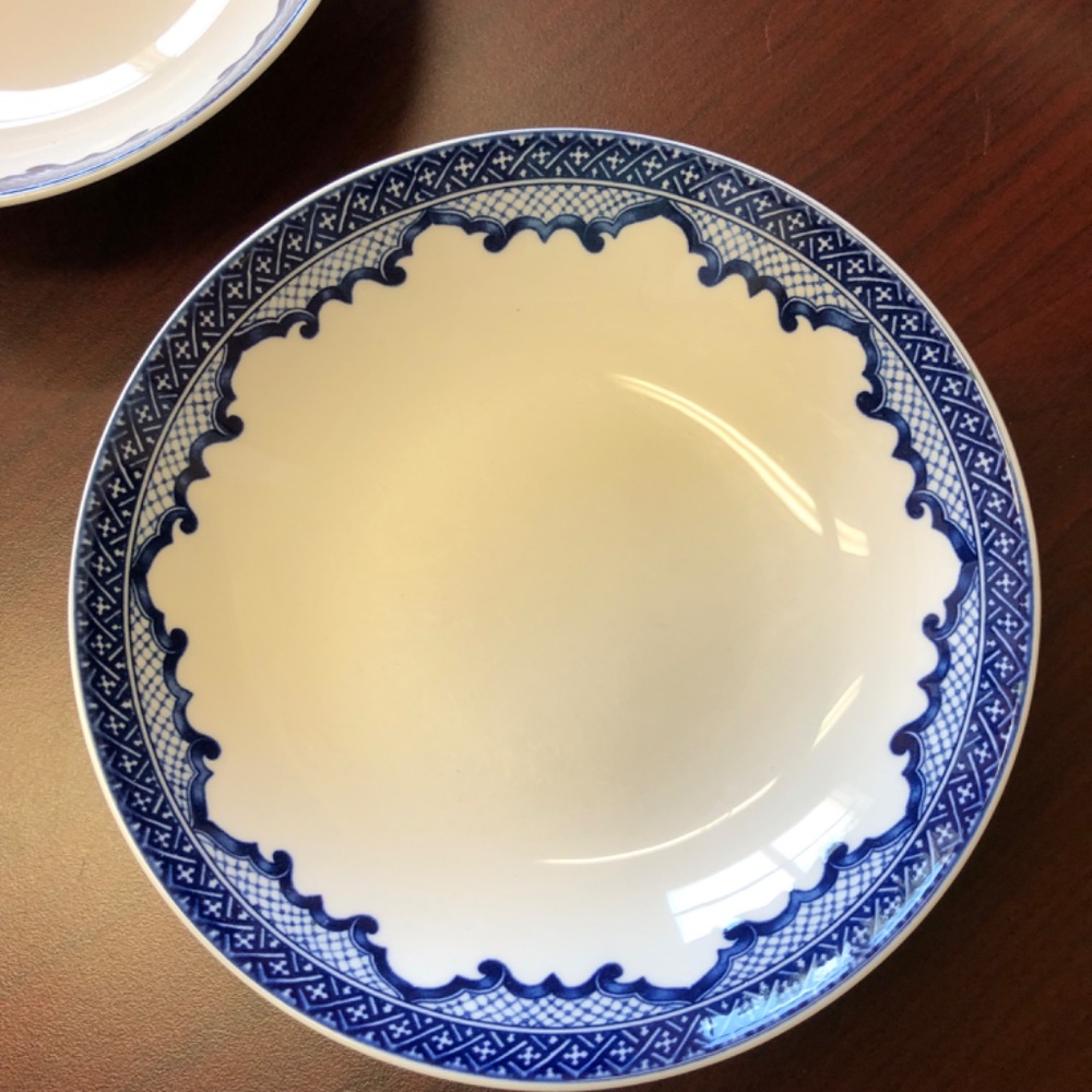 Ralph Lauren set of 2 discontinued Mandarin Blue chinoiserie coupe soup bowls - Picture 9 of 11